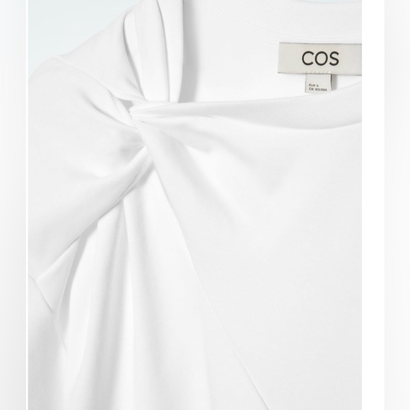 Cos twist neck t shirt white size S - Picture 2 of 10